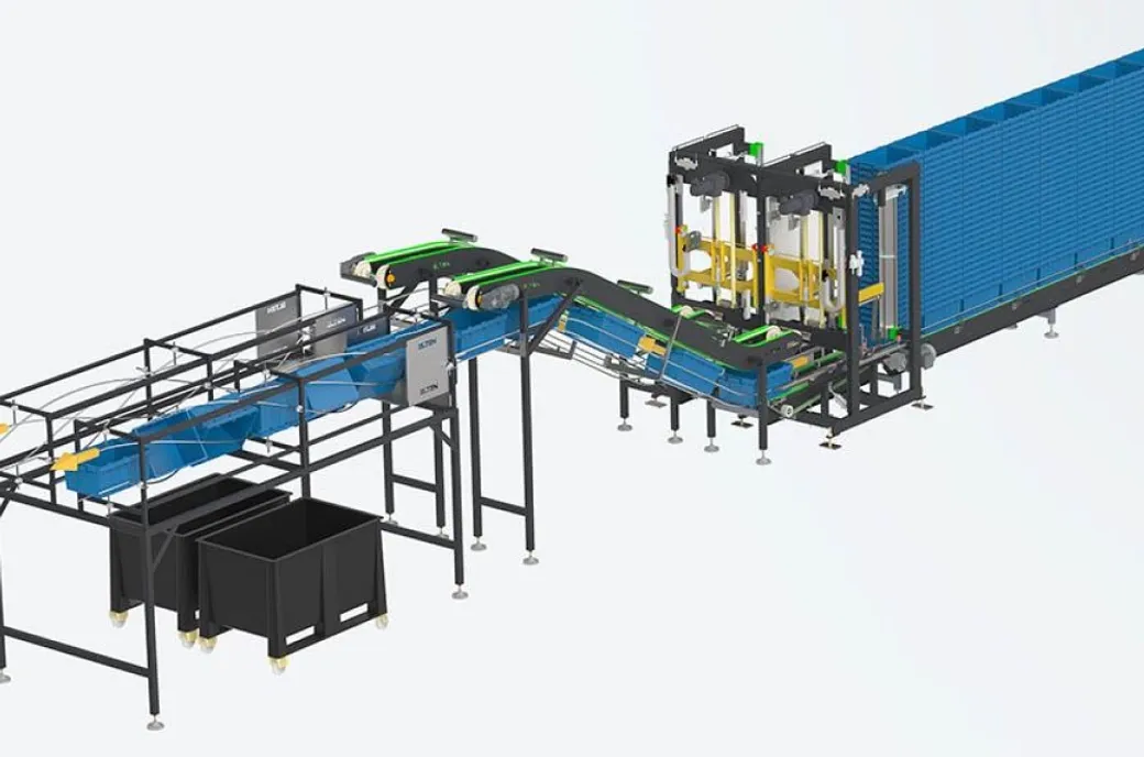 machine automatisch kratten ontladen